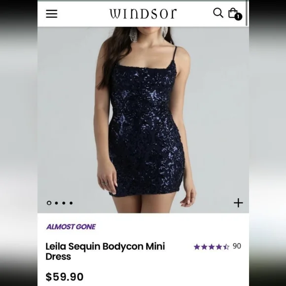 Windsor Navy Homecoming Dress Size XS - Picture 3 of 3